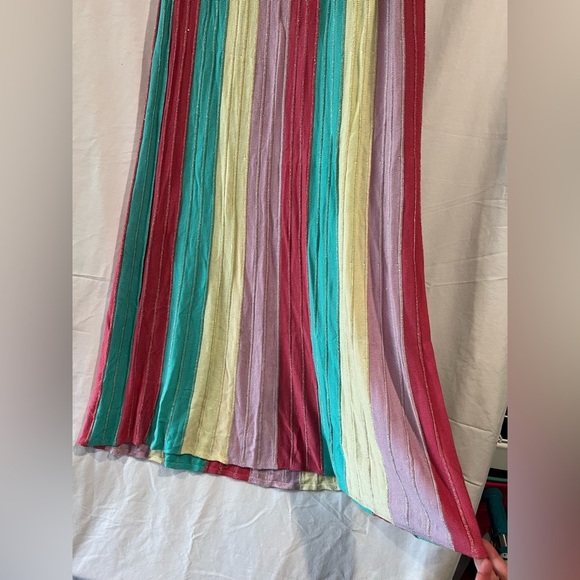 Anthropologie Find Me Now Metallic Striped Knit Maxi Skirt Size XS - Picture 4 of 8